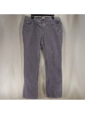 St. John's Bay Womens Pants Size 16 Slate Gray Corduroy Straight Elastic Waist